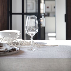 Stonewashed linen tablecloth in off white/Cream white softened linen tablecloth/Dinner Tablecloth/free shipping image 3