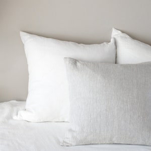 Light gray linen pillow case/linen natural melange throw pillow cover/heavyweight pillow sham/decoratove pillow case