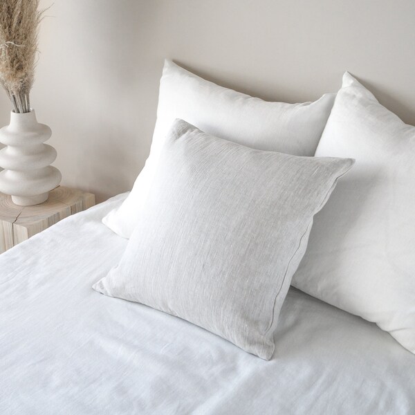 Grey Linen Pillow Etsy