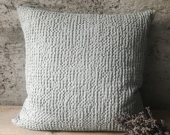 Dusty blue pillow | Etsy Waffle Pillow Covers Linen