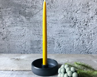 Handmade Black Ceramic candle holder/classic taper candle holder/Eco ceramics candle holder/FREE SHIPPING