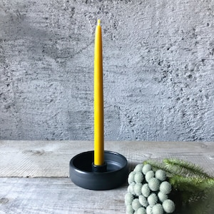 Handmade Black Ceramic candle holder/classic taper candle holder/Eco ceramics candle holder/FREE SHIPPING