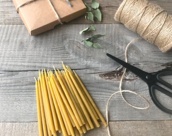 Verjaardagskaars, set van 30/handgedipte dunne 100% natuurlijke bijenwaskaarsen/Kaarsen klassiek formaat handgedipte bijenwas Verjaardagskaarsen