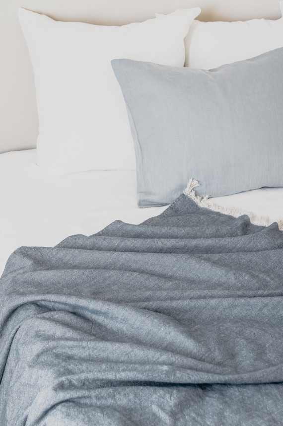 Linen Pillow Case in Dusty Blue With Envelope Closure washed Linen Pillow Cases in Light Blue custom Size Pillow Shams Etsy Canada