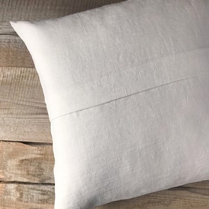 Set of 2,4 and 6 Stonewashed linen throw pillow cases in off white pleated in the middle/Linen cushion covers with hidden zipper/pillow sham image 3