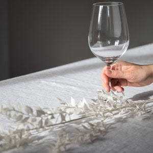 Stonewashed linen tablecloth in off white/Cream white softened linen tablecloth/Dinner Tablecloth/free shipping image 2