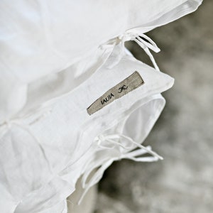 Off White linen duvet cover with ties/Stonewashed linen bedding/washed linen duvet custom in cream white image 3