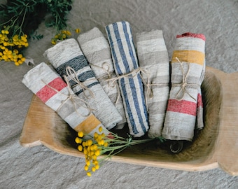 Cream white linen kitchen towels handmade. Thick waffle linen dish towels.  Eco-friendly linen tea towels small and medium.