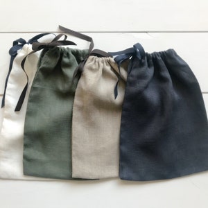 Leinen Aufbewahrungsbeutel/Leinen Küchenbeutel mit Kordelzug/weicher Leinen Aufbewahrungsbeutel für Lebensmittel/Zero Waste Leinenbeutel für Kleinkram