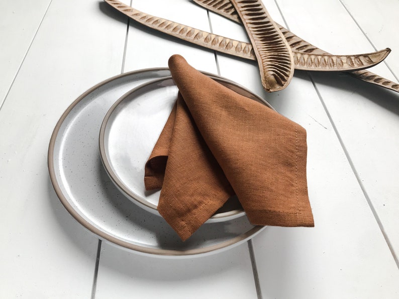 Washed linen napkin in 8x8 20x20cm /soft handmade natural linen napkin/various colors/stonewashed linen cloth napkin image 5
