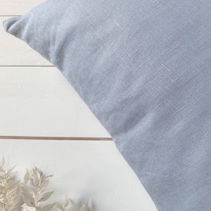 Set of 2, 4, 6 Softened Linen Pillow Cases in Light Blue/linen Throw ...