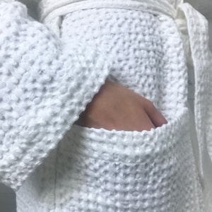 Waffle linen bath robe different colors/unisex waffle linen robe/waffle kimono robe/different sizes/Free express shipping image 4