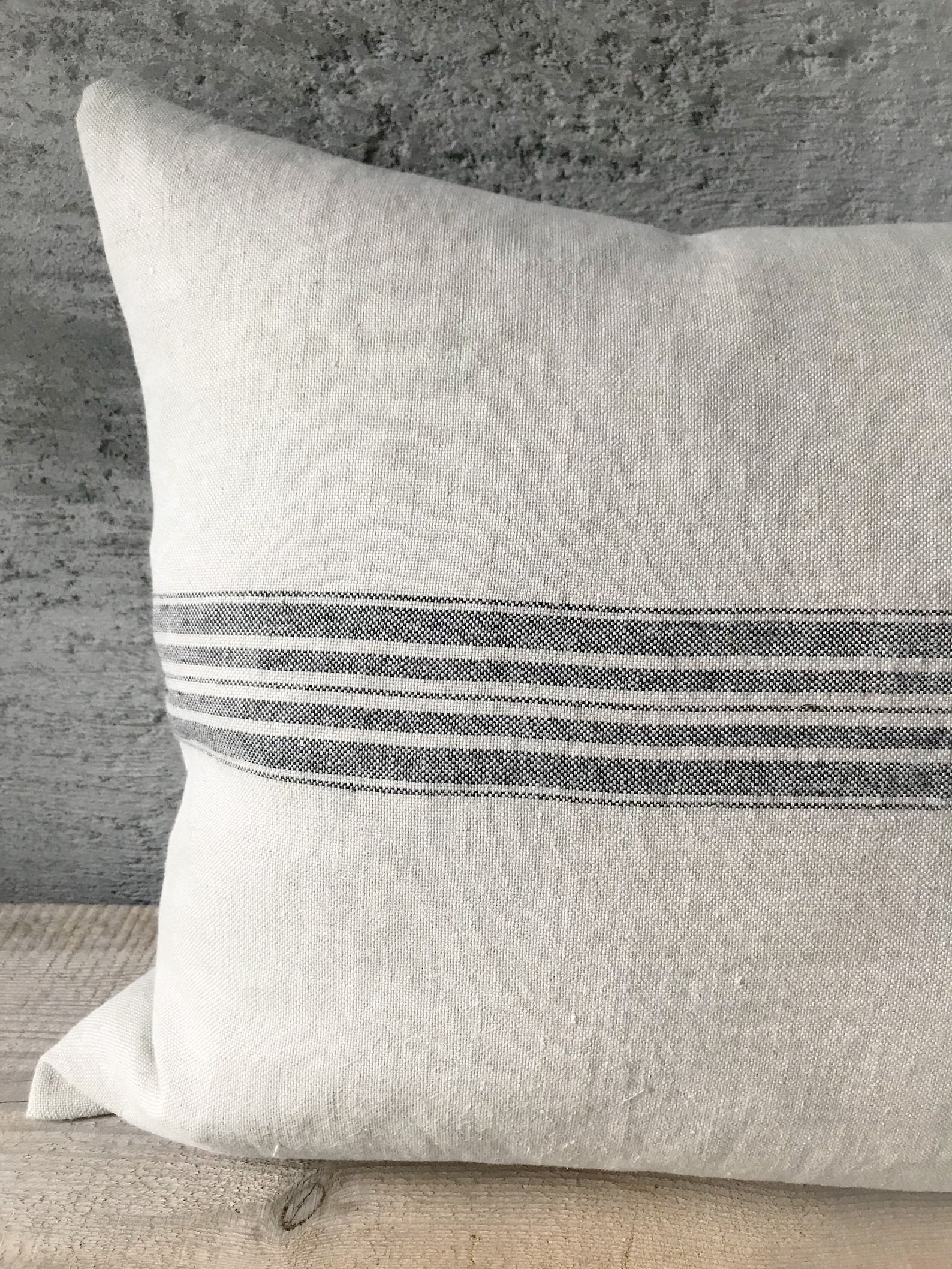 Rustic Linen Pillow Case/linen Throw Pillow Cover/striped Etsy