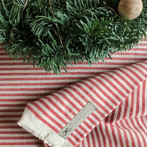 Striped Linen Tablecloth in different colors/raw edge striped softened linen tablecloths/Dinner Tablecloth/Free shipping image 9