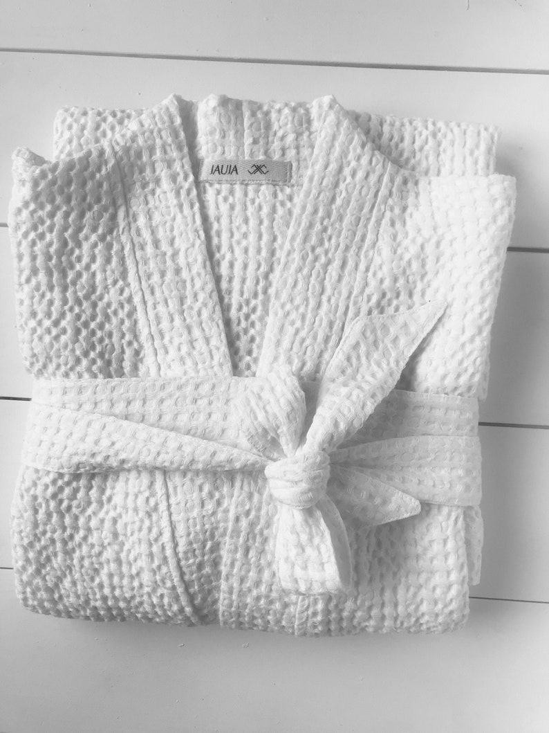 Badrock i våffellinne i olika färger/unisex badrock i våffellinne/kimono i våffel/olika storlekar/ bild 1