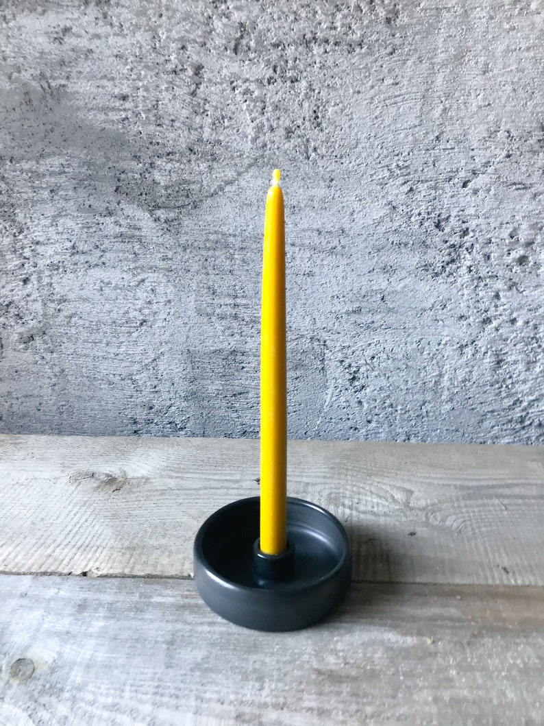 Handmade Black Ceramic Candle Holder/classic Taper Candle Etsy