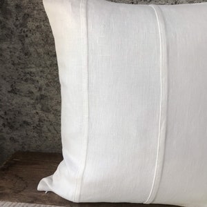 Set of 2,4 and 6 Stonewashed linen pillow cases in off white with double decorative seam/Decorative linen cushion covers/free shipping image 6