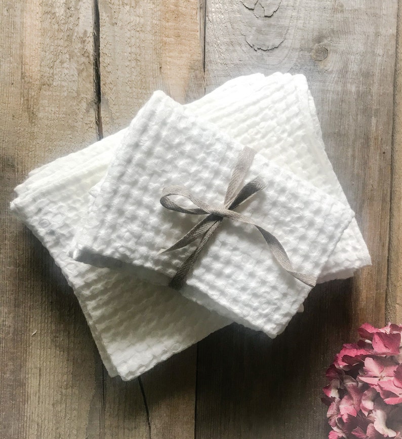 Set of 2 4 and 6 linen waffle hand towels in luxury Etsy