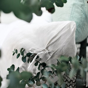 Off White linen duvet cover with ties/Stonewashed linen bedding/washed linen duvet custom in cream white image 2