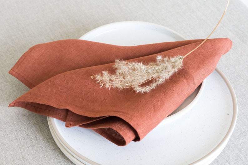 Washed linen napkin in 8x8 20x20cm /soft handmade natural linen napkin/various colors/stonewashed linen cloth napkin image 2