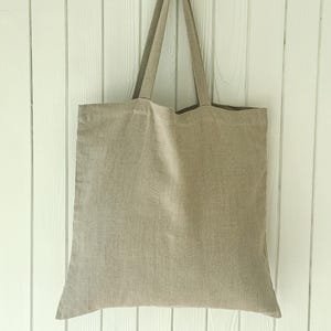 Naturlig linneväska / Linneväska / Vikbar shoppingväska / FRI FRAKT