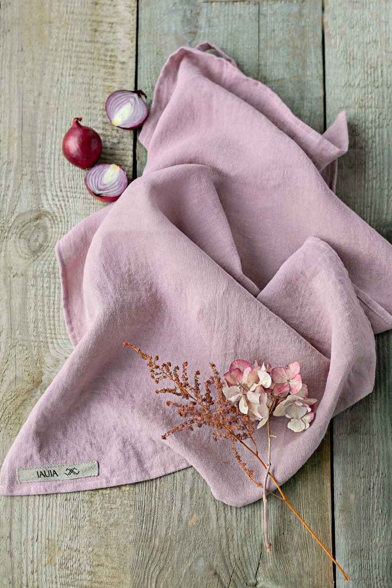 Soft linen tea towel/Washed linen kitchen towel/Stonewashed dish towels/different colors image 6