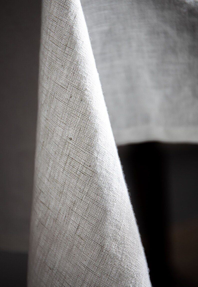 Stonewashed linen tablecloth in off white/Cream white softened linen tablecloth/Dinner Tablecloth/free shipping image 7