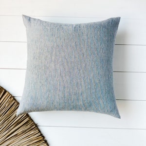 Set of 2, 4, 6 Softened linen pillow cases in rustic blue/natural stripes/Linen throw pillows in stripes/decorative cases/free shipping