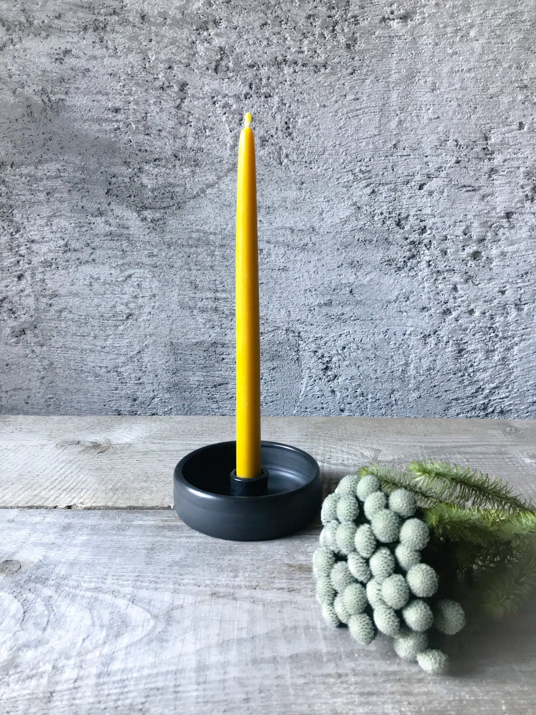 Handmade Black Ceramic Candle Holder/classic Taper Candle Holder/eco Ceramics Candle Holder/free