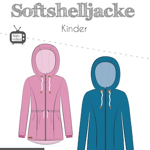 Paper pattern softshell jacket outdoor jacket sewing instructions children size 74 to 164 hooded jacket hooded coat