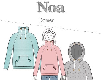 Paper cutting pattern Noa Hoodie women - sewing pattern for beginners and advanced users from Fadenkäfer