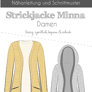 Sewing pattern women's cardigan Minna for adults - paper pattern with sewing instructions size. 32-58 German