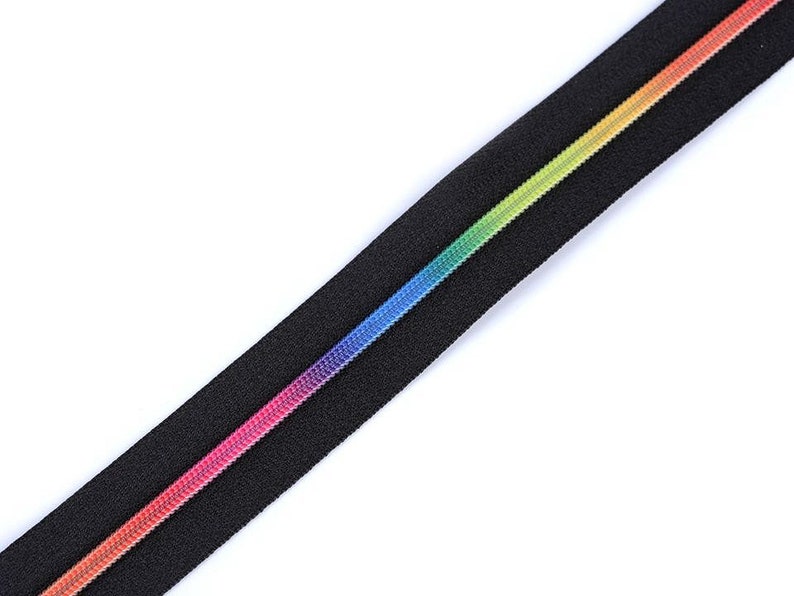Reißverschluss Regenbogen endlos 6 mm breit Meterware Spirale inkl. Zipper Bild 3