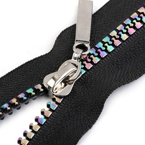 Zipper divisible 60 cm / 70 cm width 5 mm rainbow for jackets jacket zipper