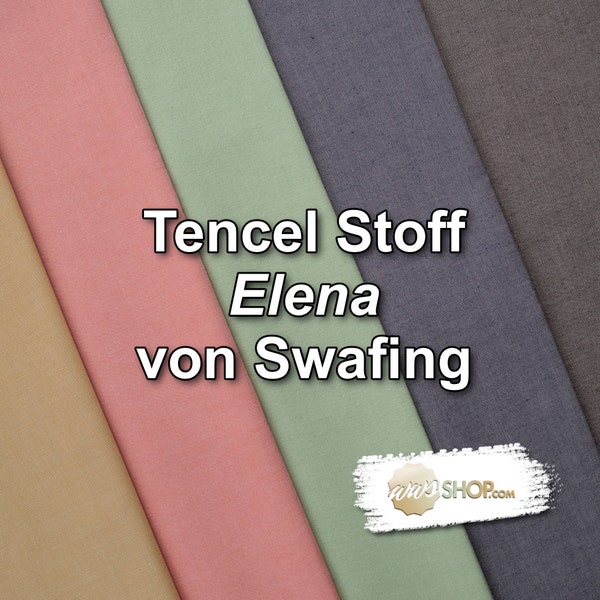 Mixed fabric Elina with TENCEL™ Lyocell - by the meter by Swafing 0.5 m in olive green, coral, light green, dark construction and black
