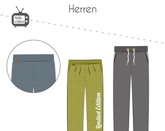 Papierschnittmuster Jogginghose Herren Chris Schnittmuster für Anfänger:innen und Fortgeschrittene