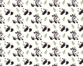 Jersey Pandas grauweiß 0,5 Meter Baumwolljersey