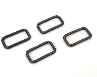 Vierkantringe Schlaufen 20 mm x 8 x 2,3 mm Schwarz verkupfert 4 Stück