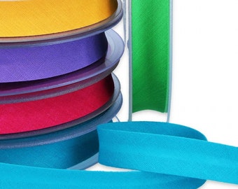 Schrägband Uni, verschiedene Farben, 18mm, je 3m (0,80 EUR/m)
