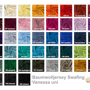 Jersey fabric by the meter Vanessa by SWAFING cotton jersey 50 cm Öko Tex Standard 100 155 cm wide