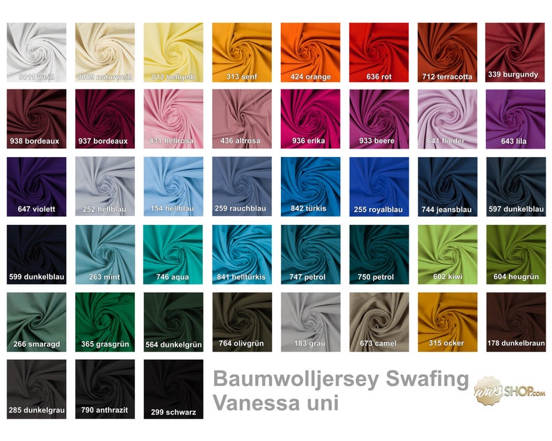 Jersey Meterware uni Vanessa von SWAFING Baumwolljersey 50 cm Öko Tex Standard 100 155 cm breit Bild 1