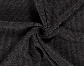 Ribbed knit fabric black 0.5 meters