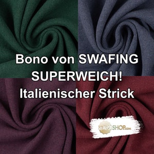 Knit fabric Bono roughened Swafing green blue purple red 0.5 m for tops, cardigans, loops and knitted dresses