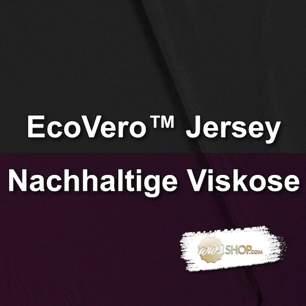 Ecovero™ nachhaltiger Viskose Jersey violett oder schwarz 0,5m Meterware