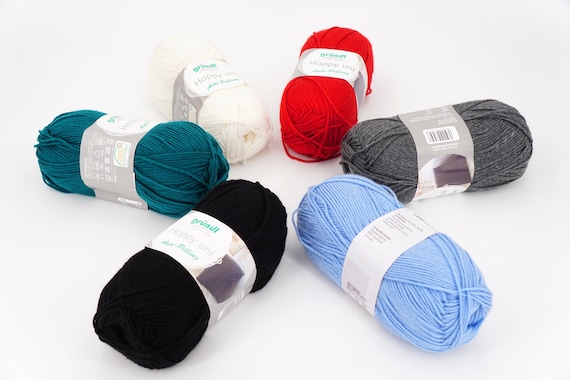 2.79 Eur/100g Gründl Happy Uni 100 G Anti-pilling Wool Knitting Yarn  Crochet Yarn 
