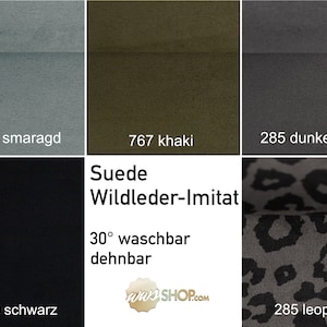 Kunstleder Wildleder-Optik Meterware schwarz