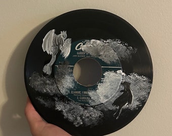Toothless and light fury Hand-Painted Vinyl Record