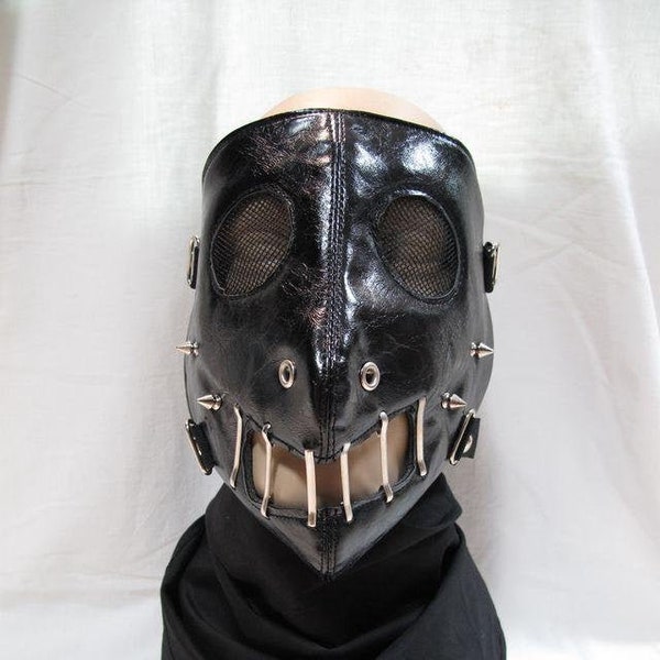 Gothic leather mask for the whole face. Rocker, Metal, Punk, Goth , Bike, Ski