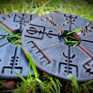 Handmade Large Acrylic Coasters Viking Vegvisir  Runic Compass Symbol Travel (Pack of 2)