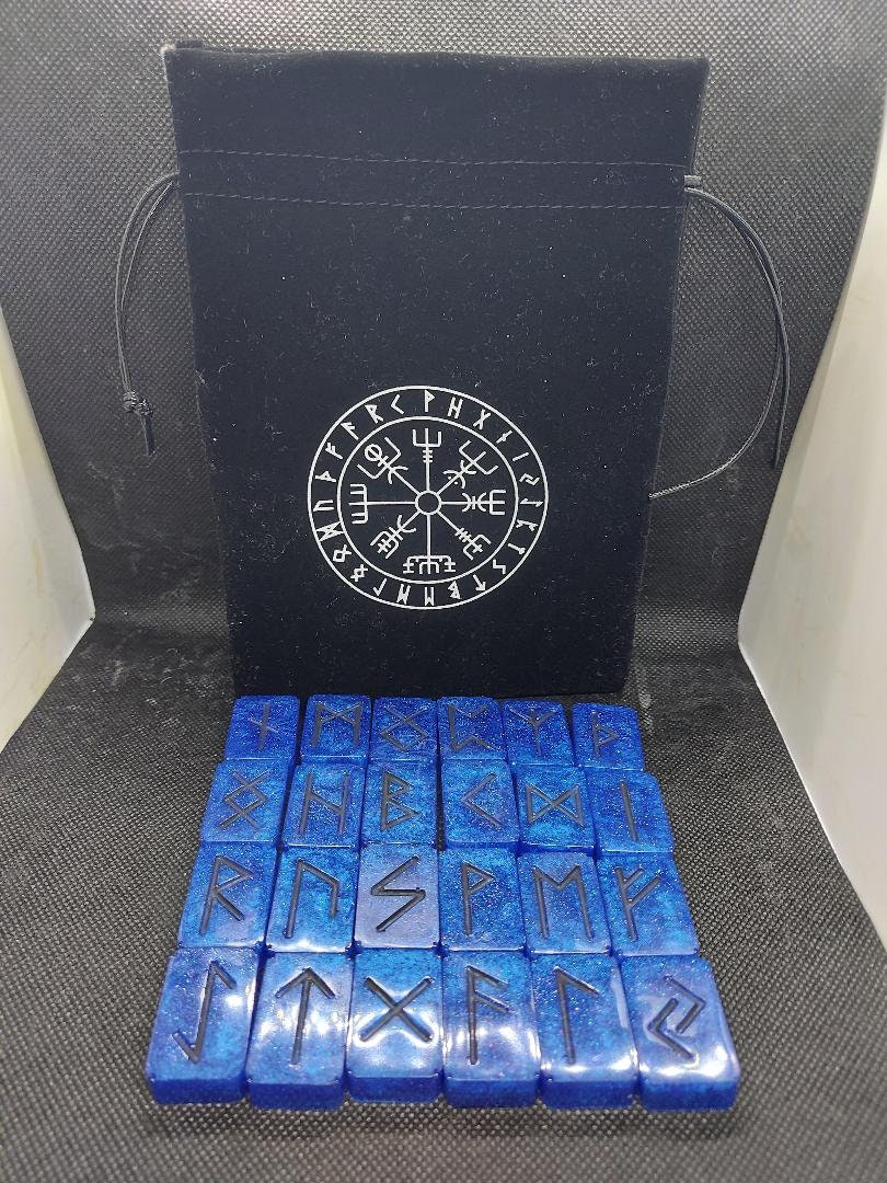 Handmade Set of 24 Resin Runes With Luxury Gift Bag Viking | Etsy